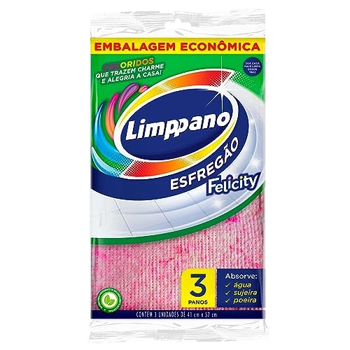 Esfregão Felicity Limppano 41cm X 57cm 3 Unidades Embalagem Econômica