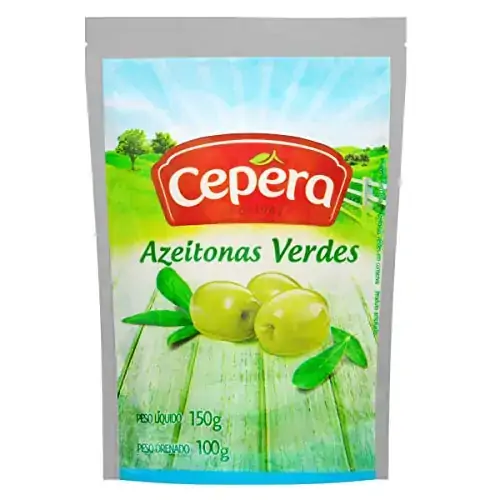Azeitona Verde Em Conserva Com Caroço Cepêra Sachê 100g