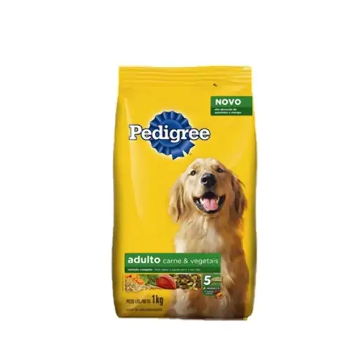 Alimento Para Cães Adultos Raças Médias E Grandes Carne E Vegetais Pedigree Pacote 1kg