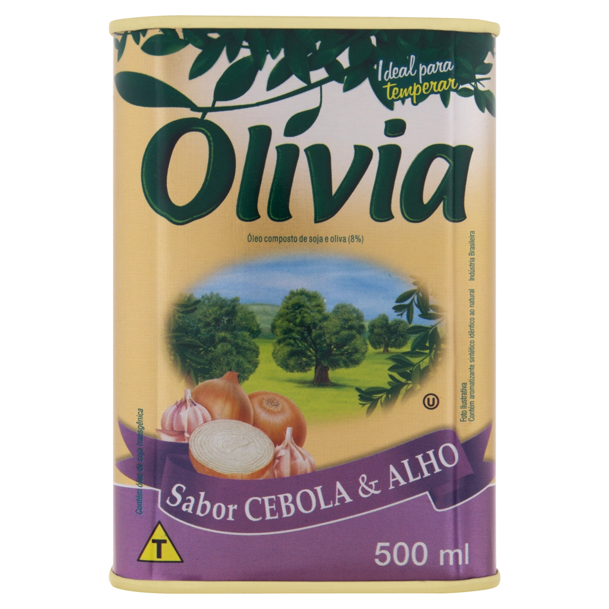 óleo Composto De Soja E Oliva Cebola Alho Olívia Lata 500ml