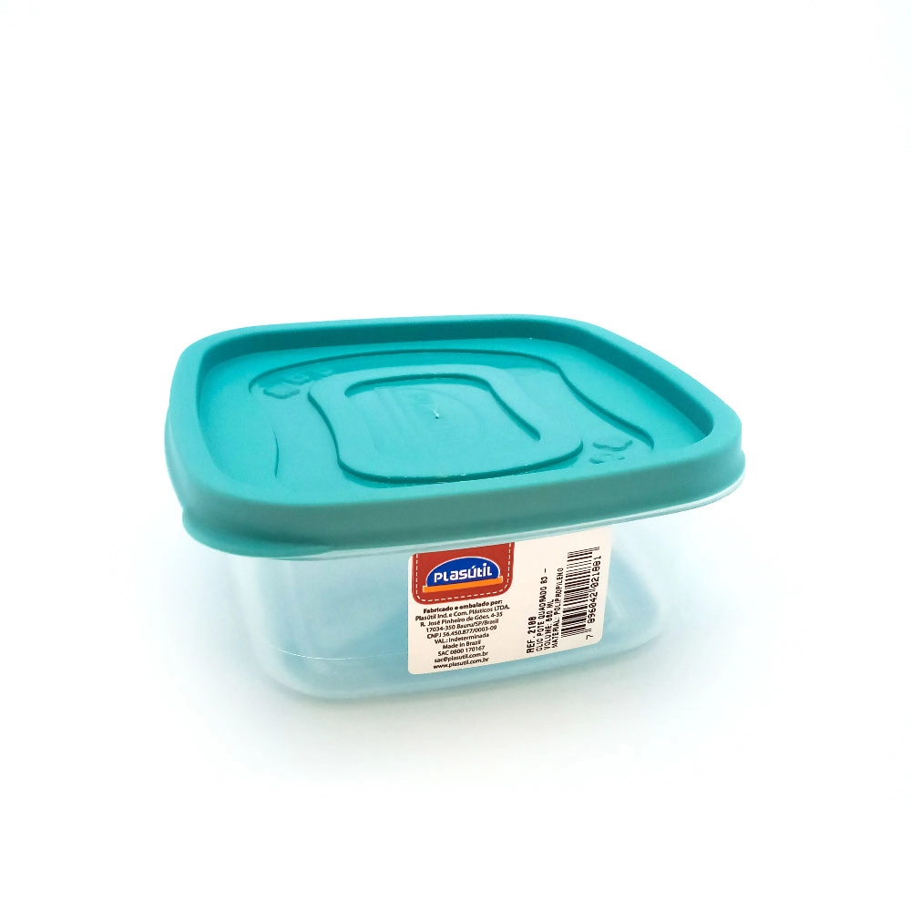 Pote Plástico Quadrado 580ml Plasútil Clic
