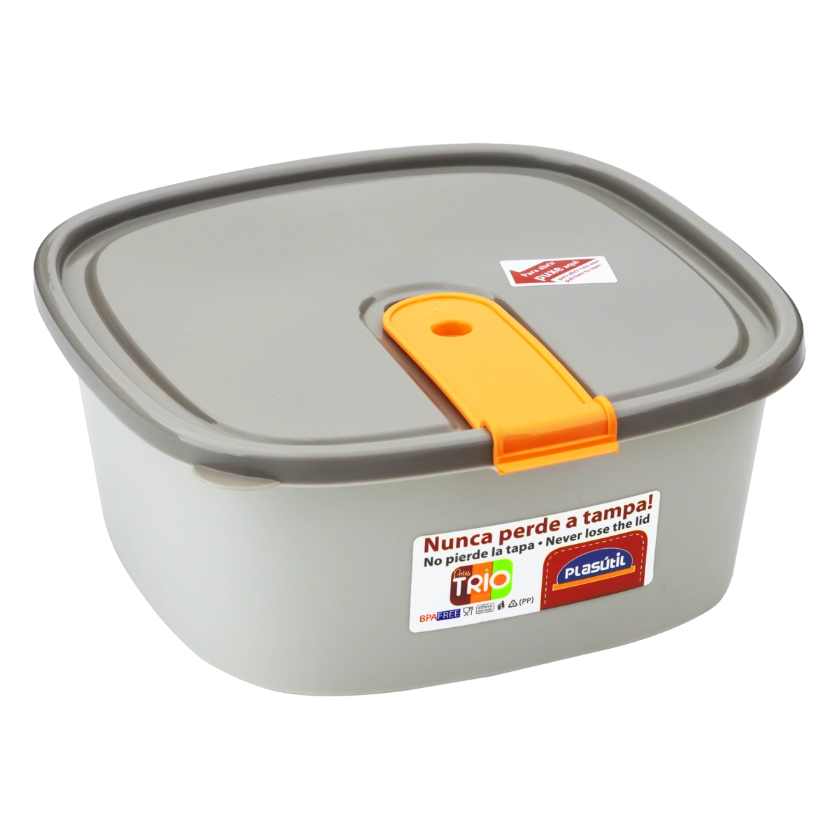Pote Plástico Quadrado Baixo 1,8l Plasútil Trio