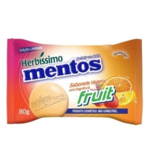 Sabonete Barra Vegetal Mentos Fruit Herbíssimo Flow Pack 80g