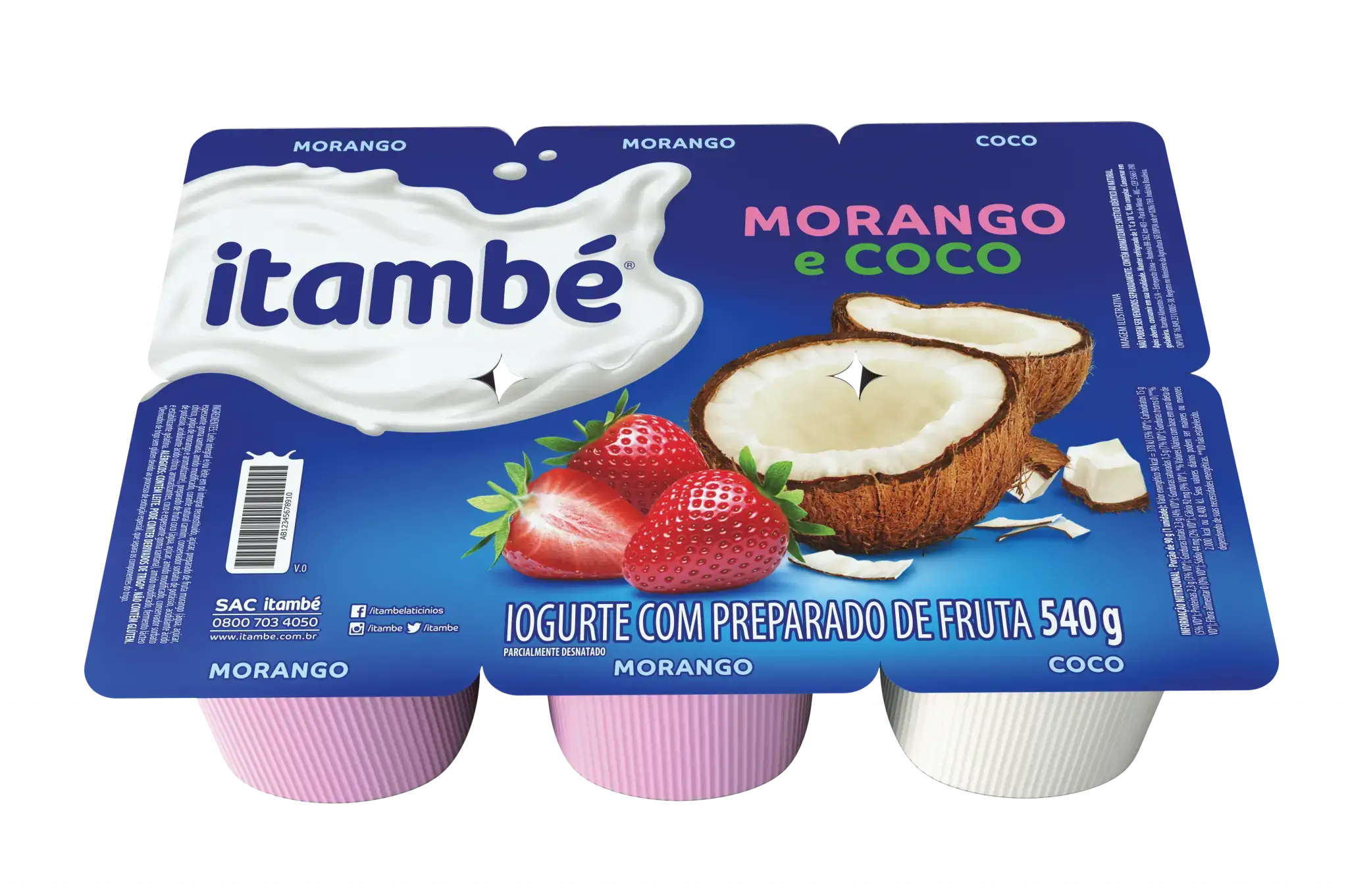 Iogurte Itambé Morango E Coco 540g