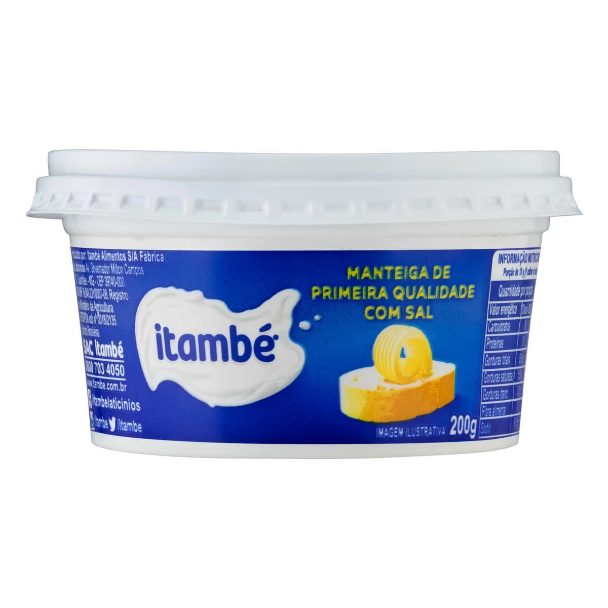 Manteiga De Primeira Qualidade Com Sal Itambé Pote 200g