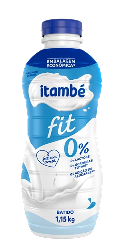 Iogurte Desnatado Batido Zero Lactose Itambé Fit Garrafa 1,15kg Embalagem Econômica