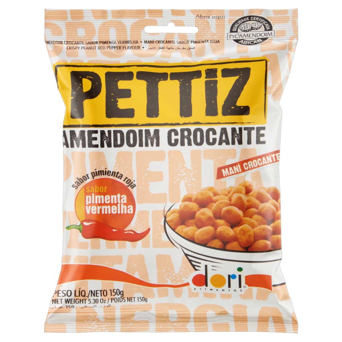 Amendoim Crocante Pimenta Vermelha Dori Pettiz Pacote 150g