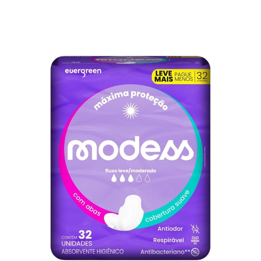 Absorvente Suave Com Abas Modess 32un