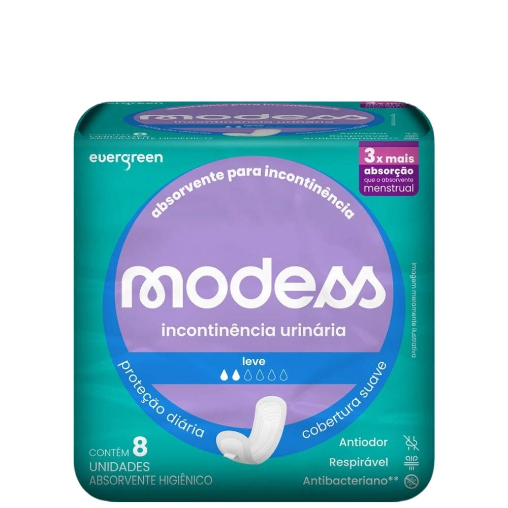 Absorvente Modess Incontinencia Leve S/abas 8un