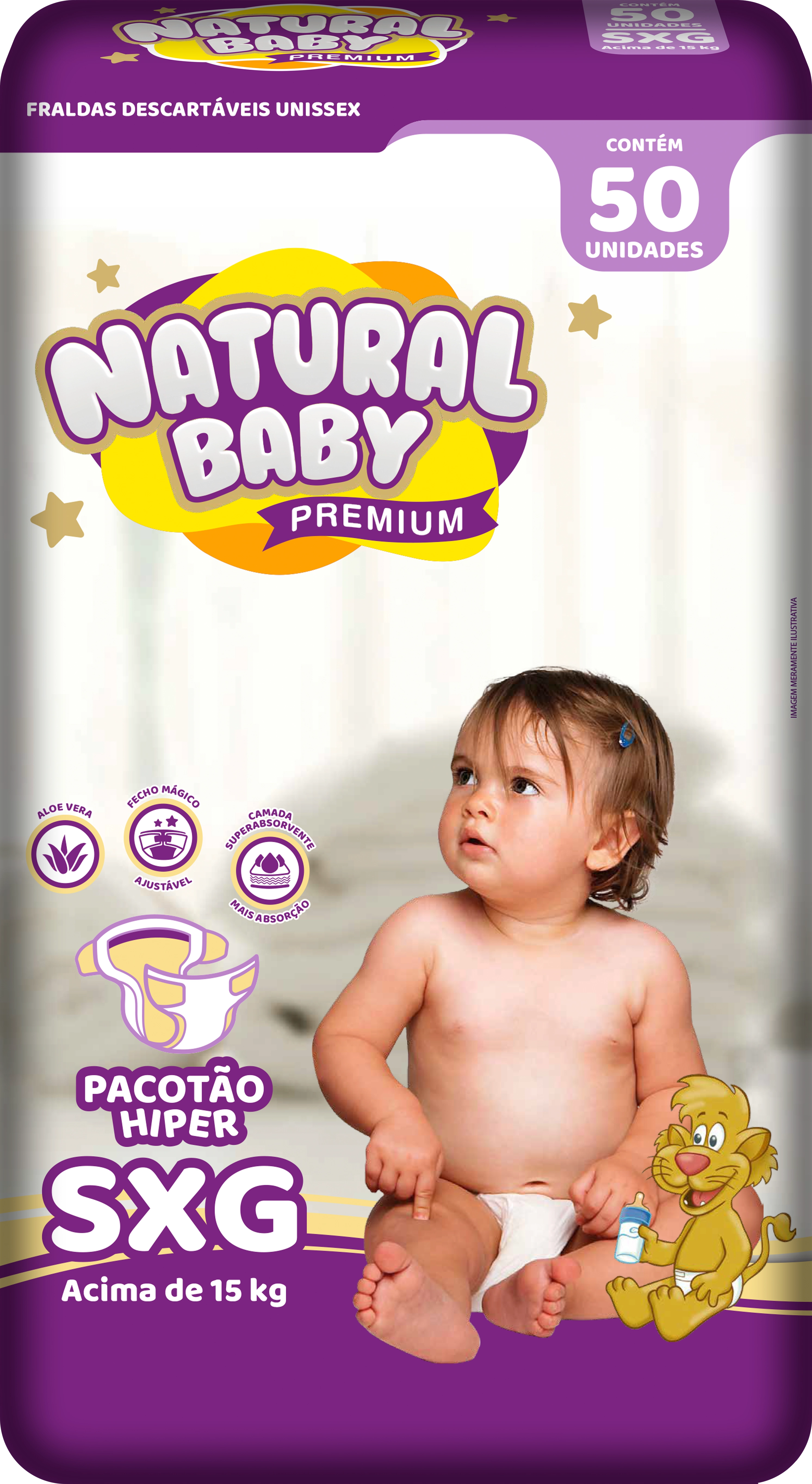 Fralda Natural Baby Premium Hiper Sxg C/50
