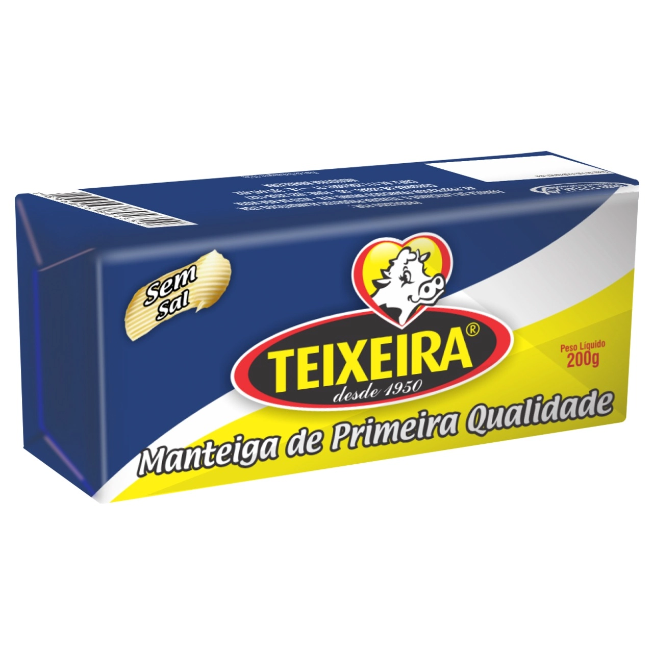 Manteiga De Primeira Qualidade Sem Sal Teixeira 200g