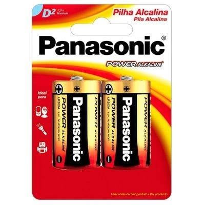 Pilha Alcalina D Panasonic Power Alkaline Grande 2 Unidades 1,5v