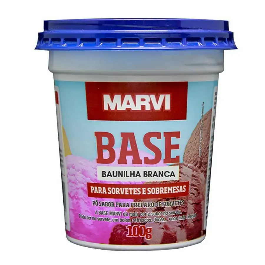 Po P/sorvete Marvi Base 100g Baunilha Branca