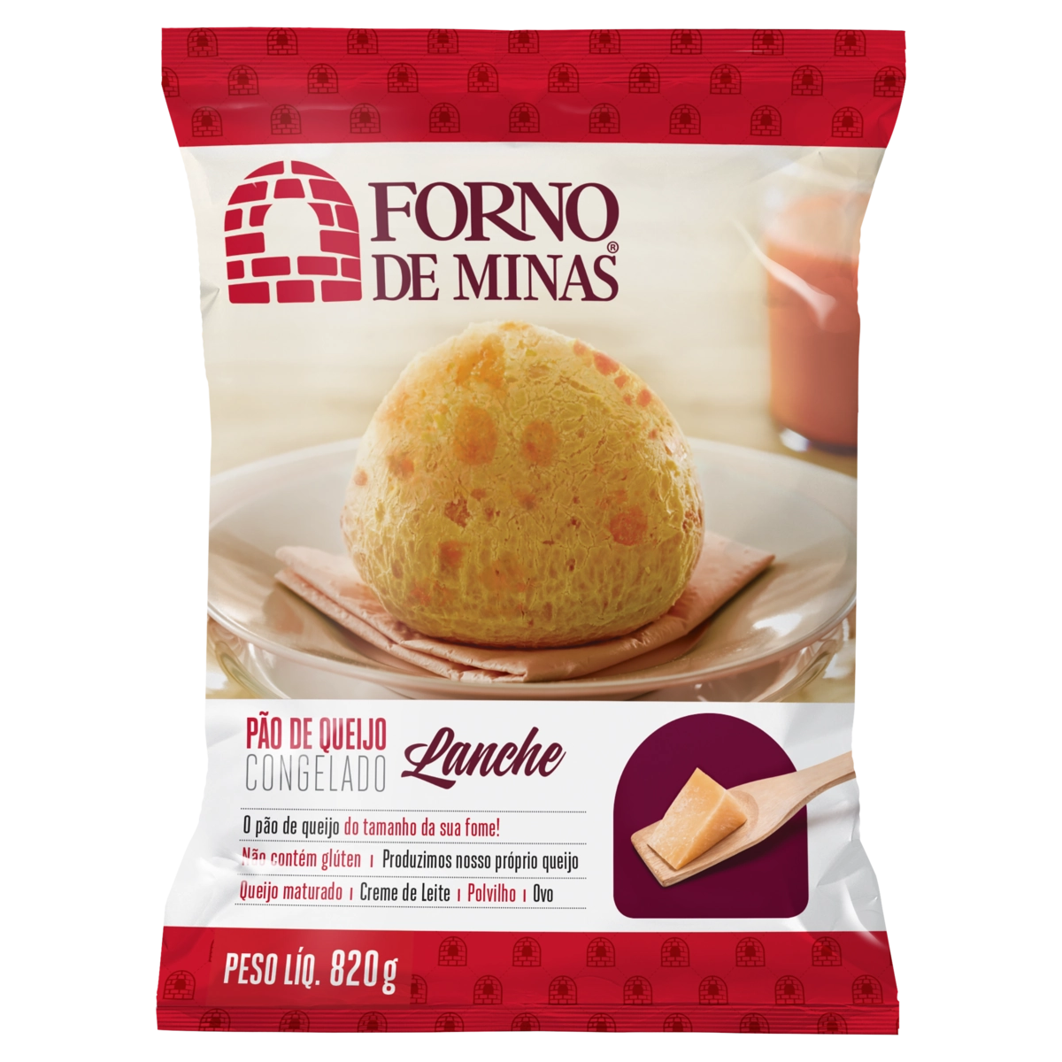 Pão De Queijo Congelado Lanche Forno De Minas Pacote 820g