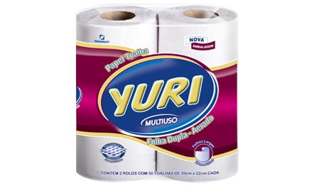 Toalha De Papel Folha Dupla Aerada Yuri Pacote 2 Unidades