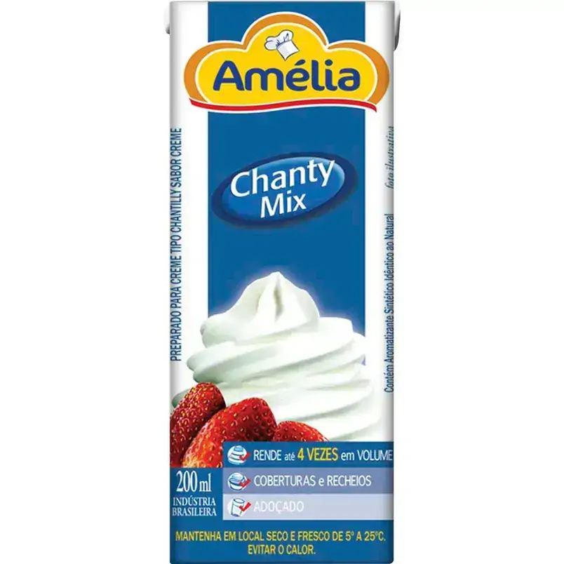 Chantilly Creme Amélia Chanty Mix Caixa 200ml