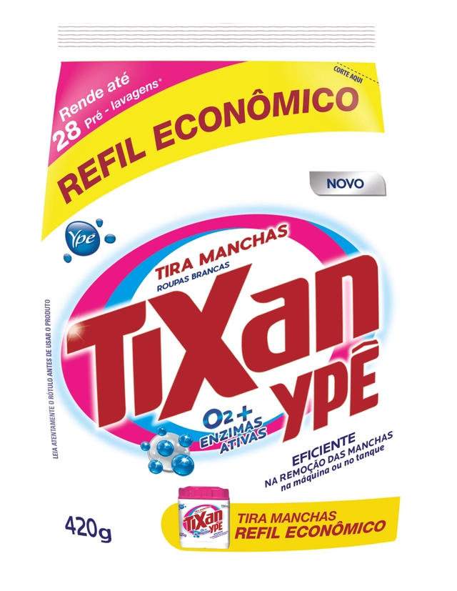 Tira Manchas Pó Roupas Brancas Tixan Ypê Pacote 380g Refil Econômico