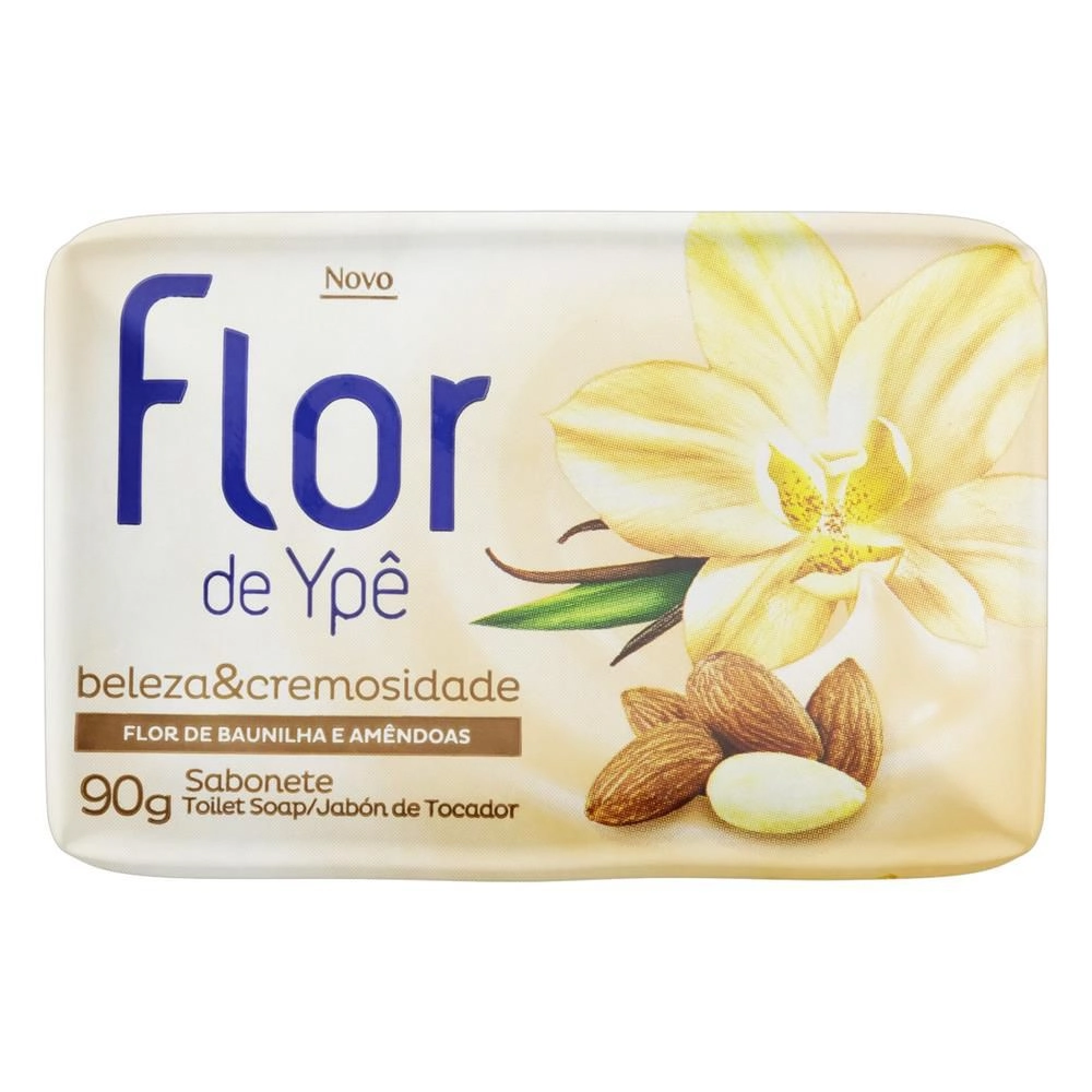 Sabonete Em Barra Flor De Baunilha E Amêndoas Flor De Ypê Beleza Cremosidade Cartucho 90g