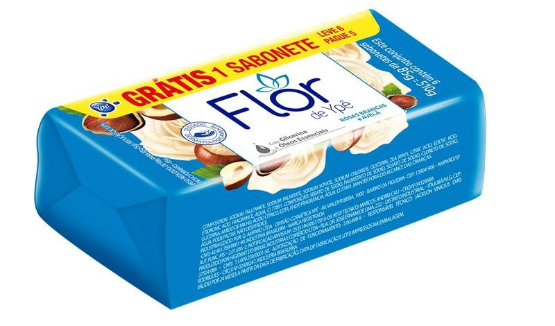 Pack Sabonete Barra Rosas Brancas E Avelã Flor De Ypê Envoltório 510g Leve 6 Pague 5 Unidades