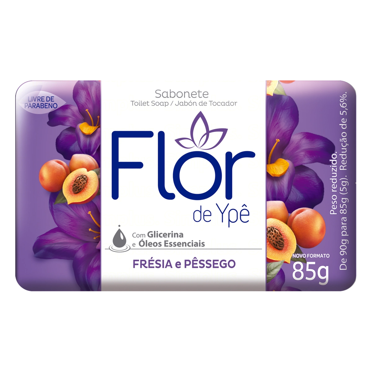 Sabonete Barra Frésia E Pêssego Flor De Ypê Envoltório 85g