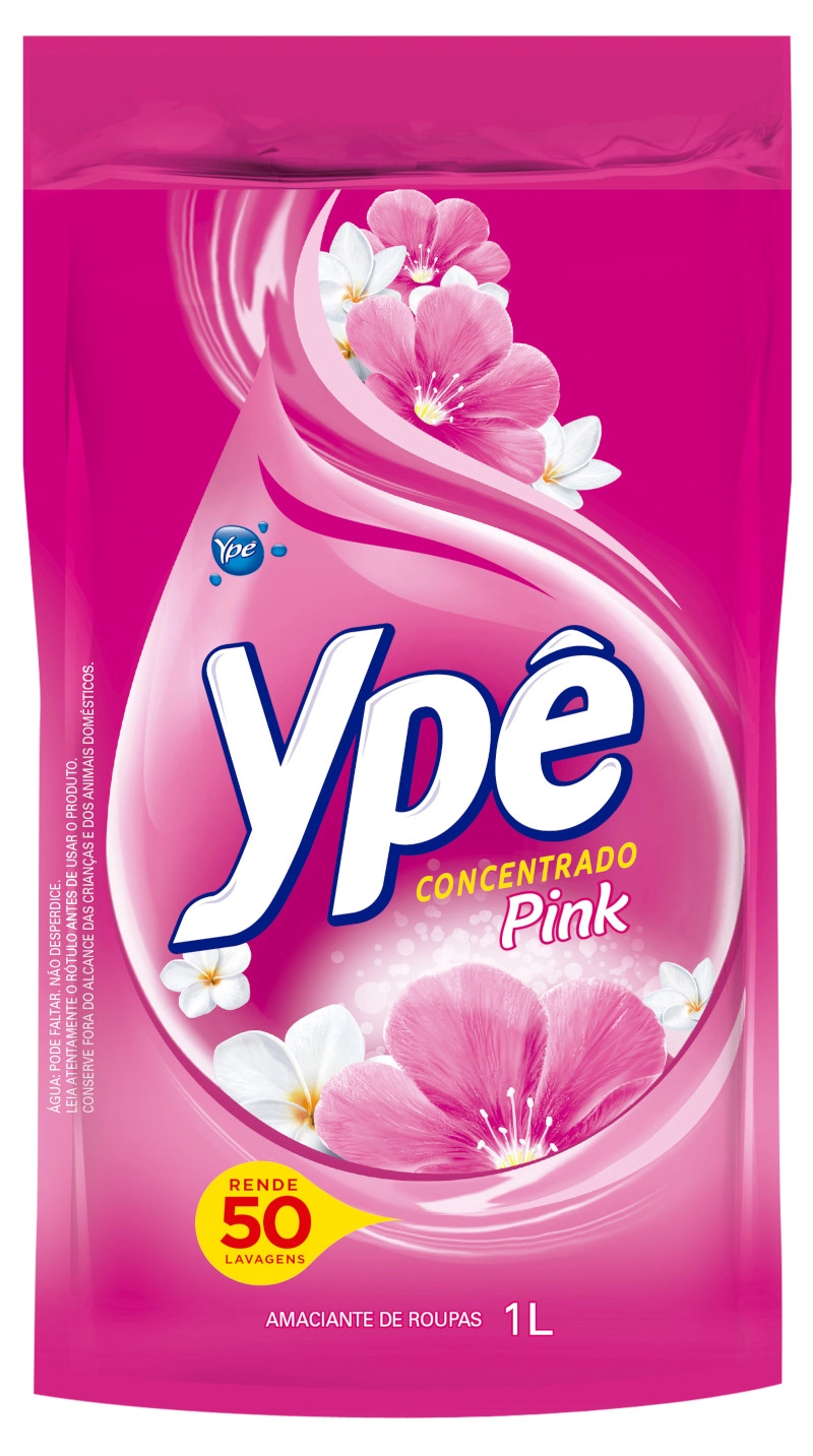 Amaciante De Roupa Concentrado Pink Ypê Sachê 1l Refil Econômico