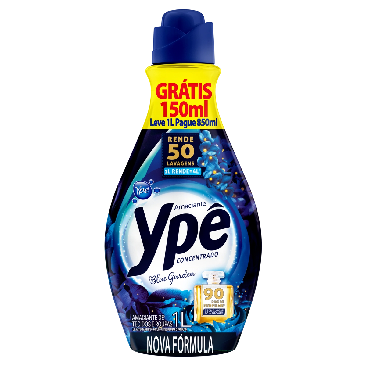 Amaciante De Roupa Concentrado Blue Garden Ypê Frasco Leve 1l Pague 850ml