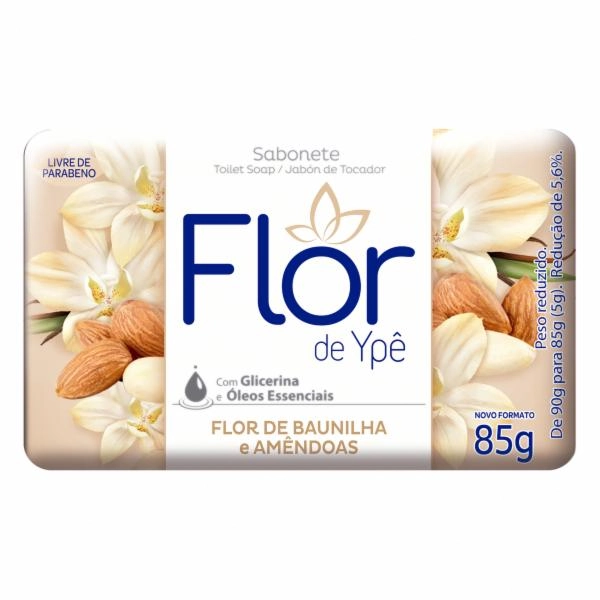 Sabonete Barra Flor De Baunilha E Amêndoas Flor De Ypê Envoltório 85g