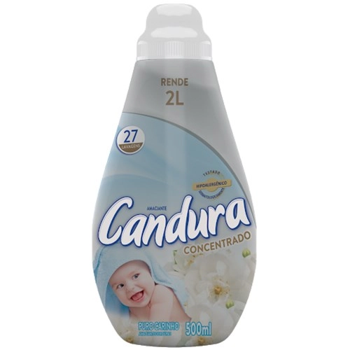 Amaciante De Roupa Concentrado Puro Carinho Candura Frasco 500ml