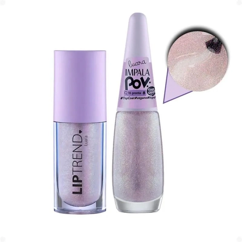 Kit Impala Pov 2 Esmaltes 1 Top Coat 1 Gloss Labial Luara