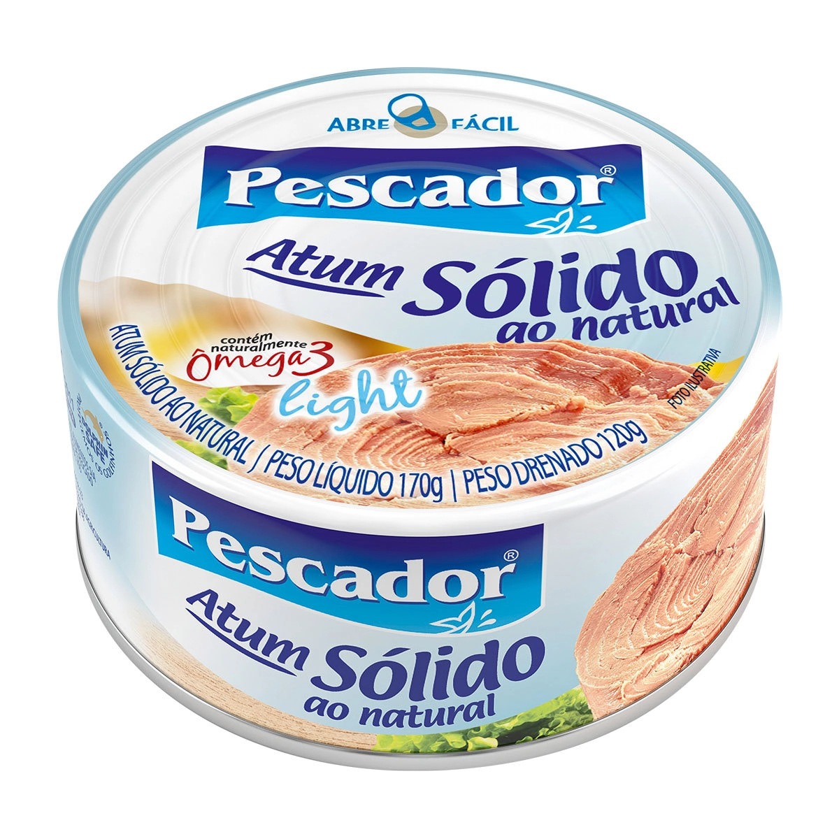 Atum Sólido Ao Natural Pescador Lata 120g