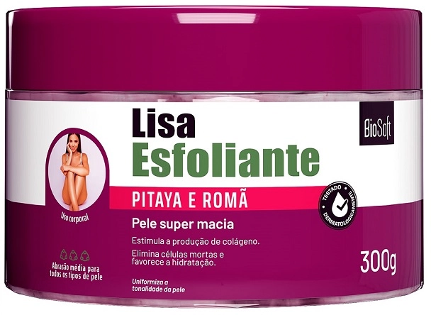 Esfoliante Corporal Soft Hair Biosoft Lisa 300g Pitaya E Roma