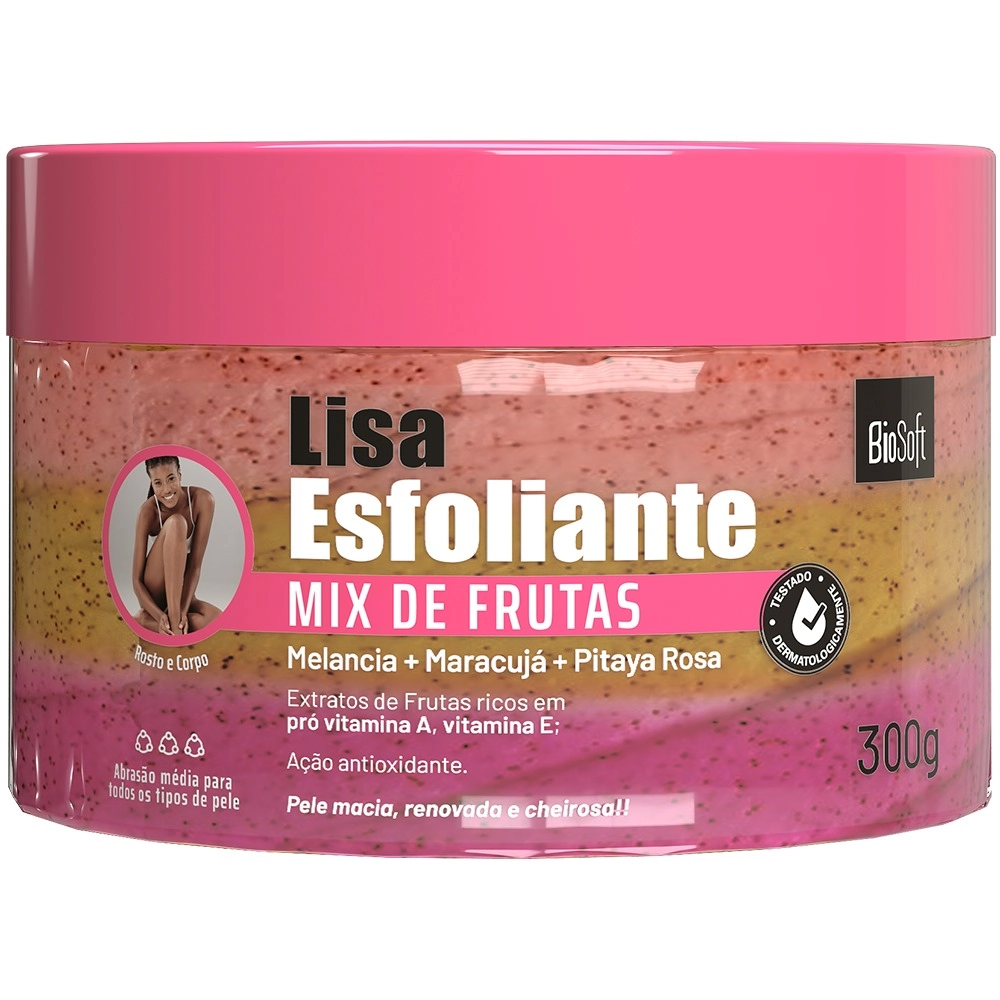 Esfoliante Corporal Soft Hair Biosoft Lisa 300g Mix De Frutas