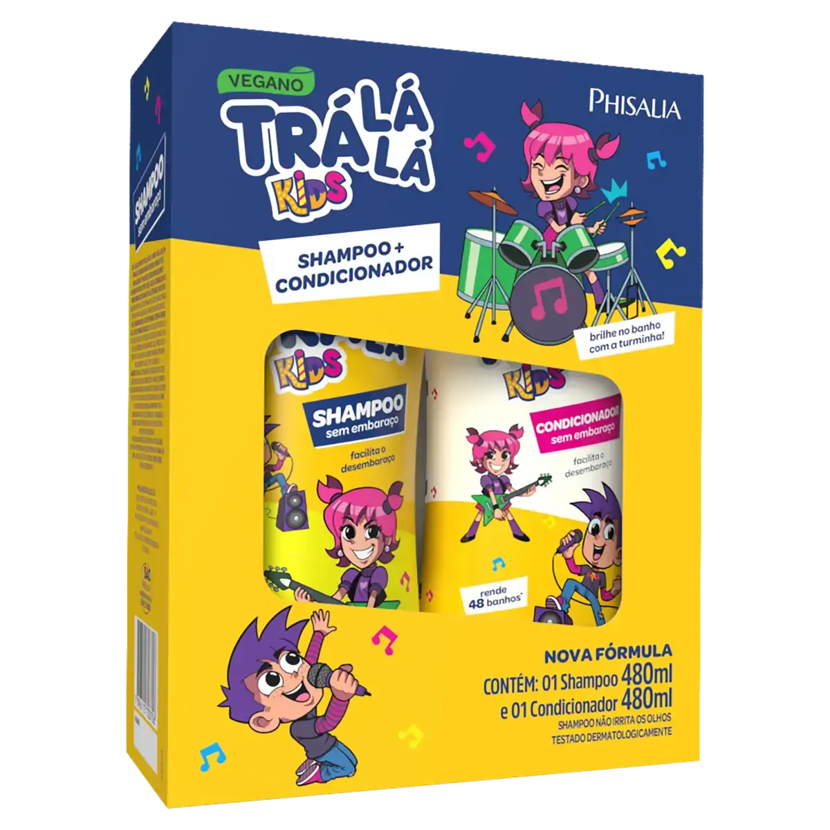 Kit Shampoo Condicionador Trá Lá Lá Kids Sem Embaraço 480ml Cada