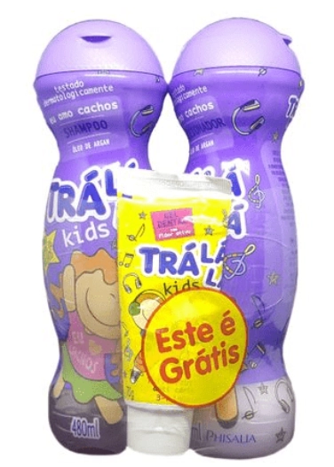Kit Shampoo 480ml Condicionador 480ml Trá Lá Lá Kids Cachos Definidos Grátis Creme Para Pentear 300m