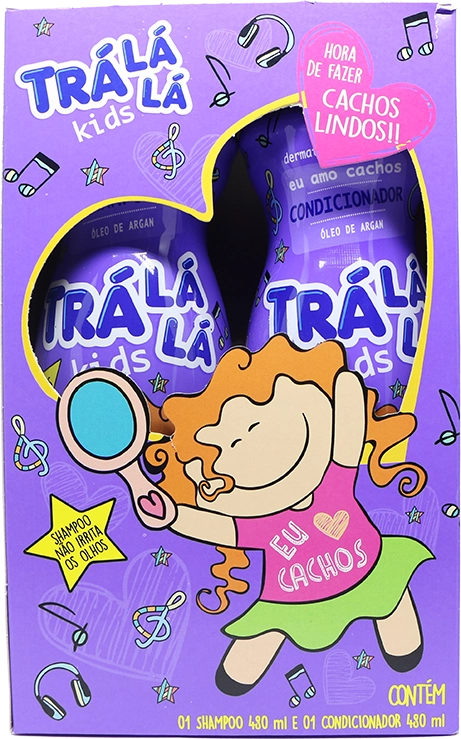 Kit Shampoo Condicionador Trá Lá Lá Kids Cachos Definidos 480ml Cada
