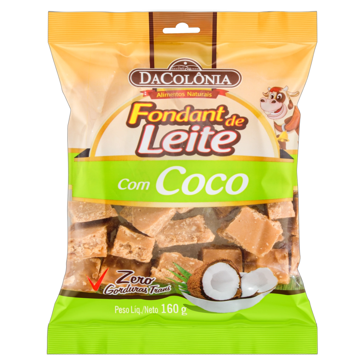 Fondant De Leite Com Coco Dacolônia Pacote 160g
