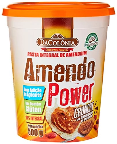 Pasta De Amendoim Crunchy Integral Zero Lactose Dacolônia Amendo Power Pote 500g