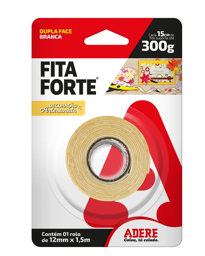 Fita Dupla Face Espuma 12x1,5m 285s Branco