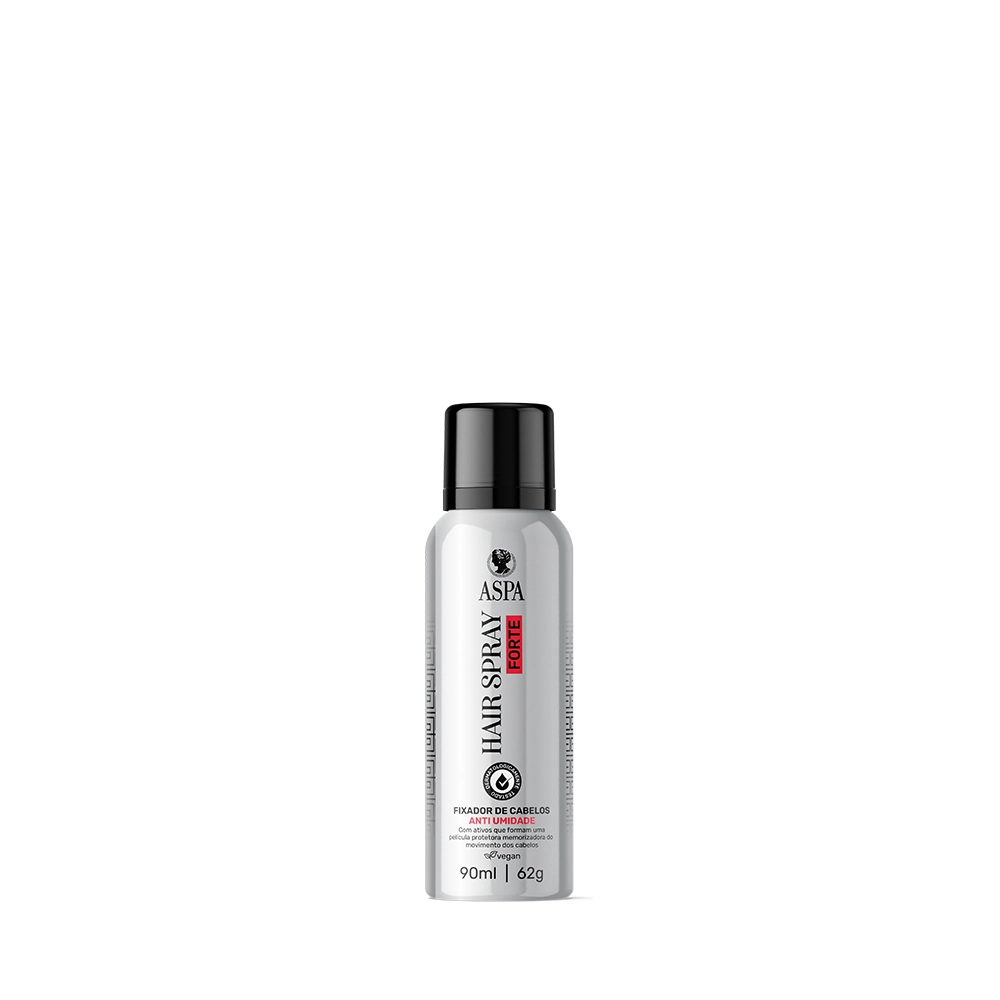 Spray Fixador De Cabelos 90ml Fixacao Forte Anti Umidade Aspa