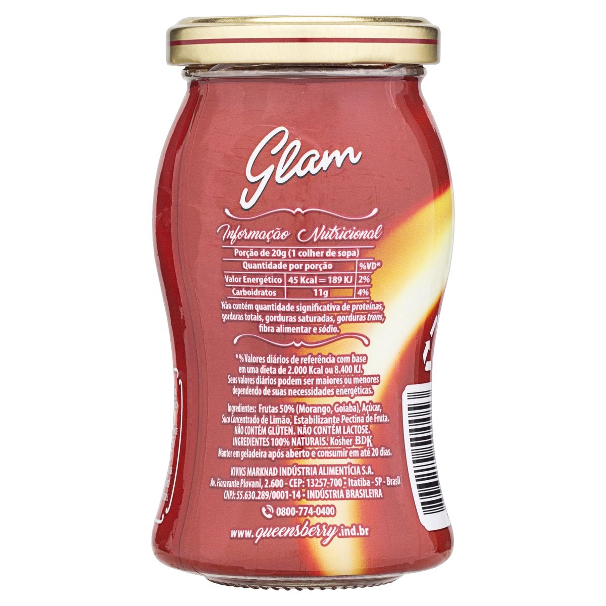 Geleia Cremosa Morango E Goiaba Queensberry Glam Vidro 270g