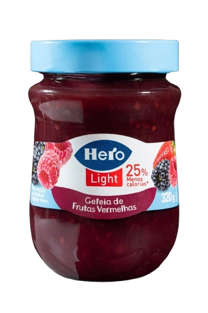 Geleia Frutas Vermelhas Light Hero Vidro 320g