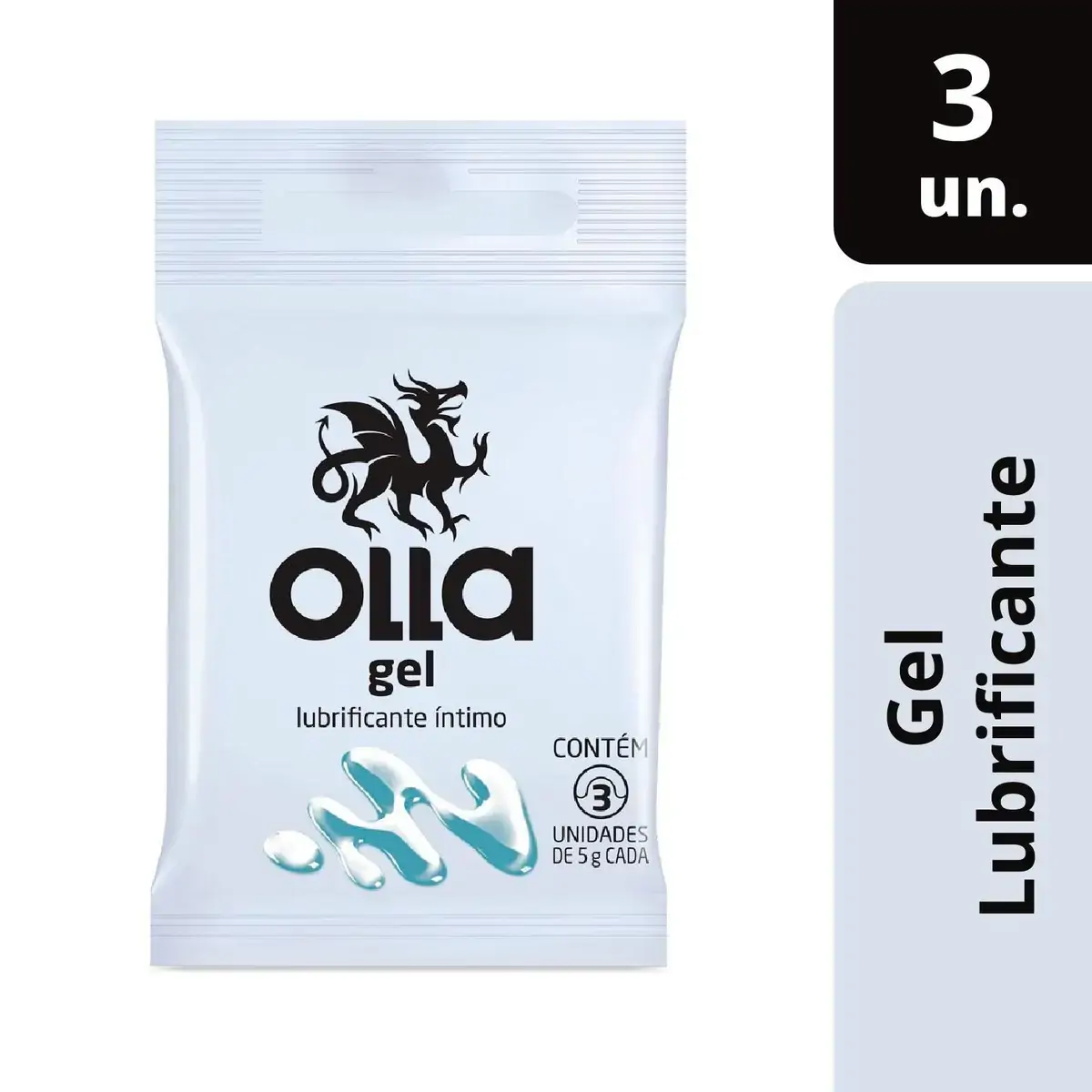 Lubrificante íntimo Gel Olla Caixa 15g 3 Unidades