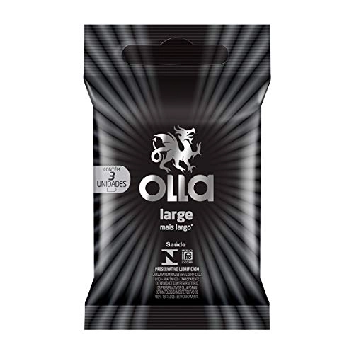 Preservativo Masculino Lubrificado Large Olla Pacote 3 Unidades