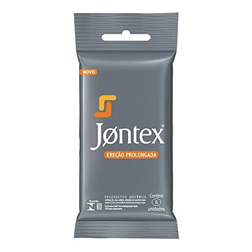 Preservativo Masculino Lubrificado Ereção Prolongada Jontex Pacote 6 Unidades