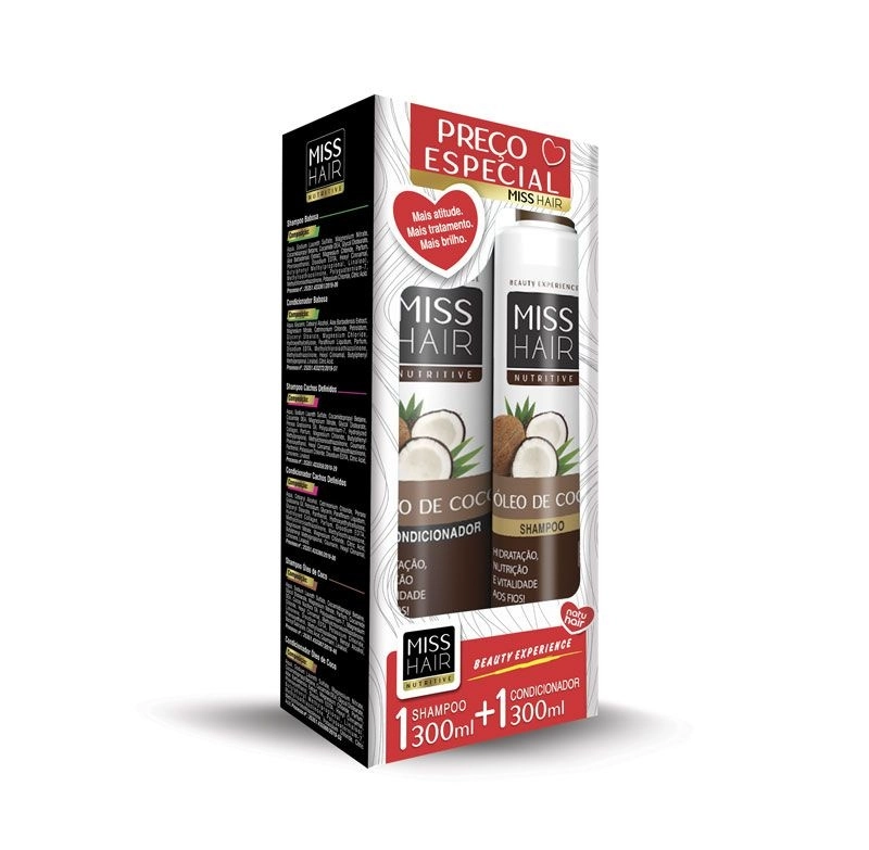Conj Sh Cond Natuhair Miss H 600ml Oleo Coco