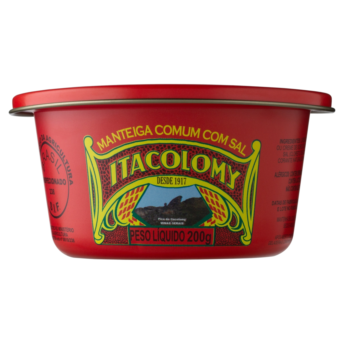 Manteiga De Primeira Qualidade Com Sal Itacolomy Pote 200g