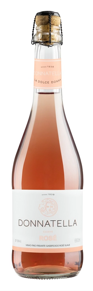 Vinho Brasileiro Rosé Frisante Fino Suave Donnatella Cabernet Sauvignon Moscato Garrafa 660ml
