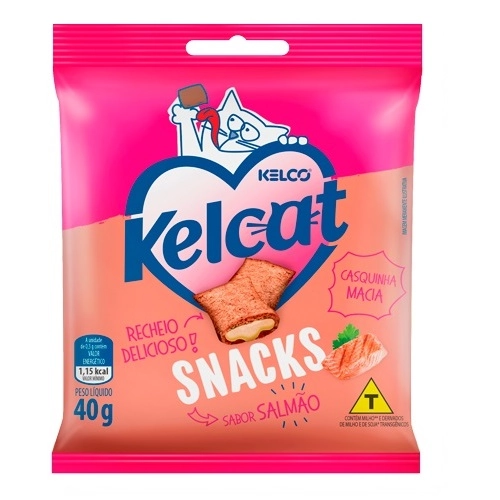 Snacks Para Gatos Salmão Kelcat Sachê 40g