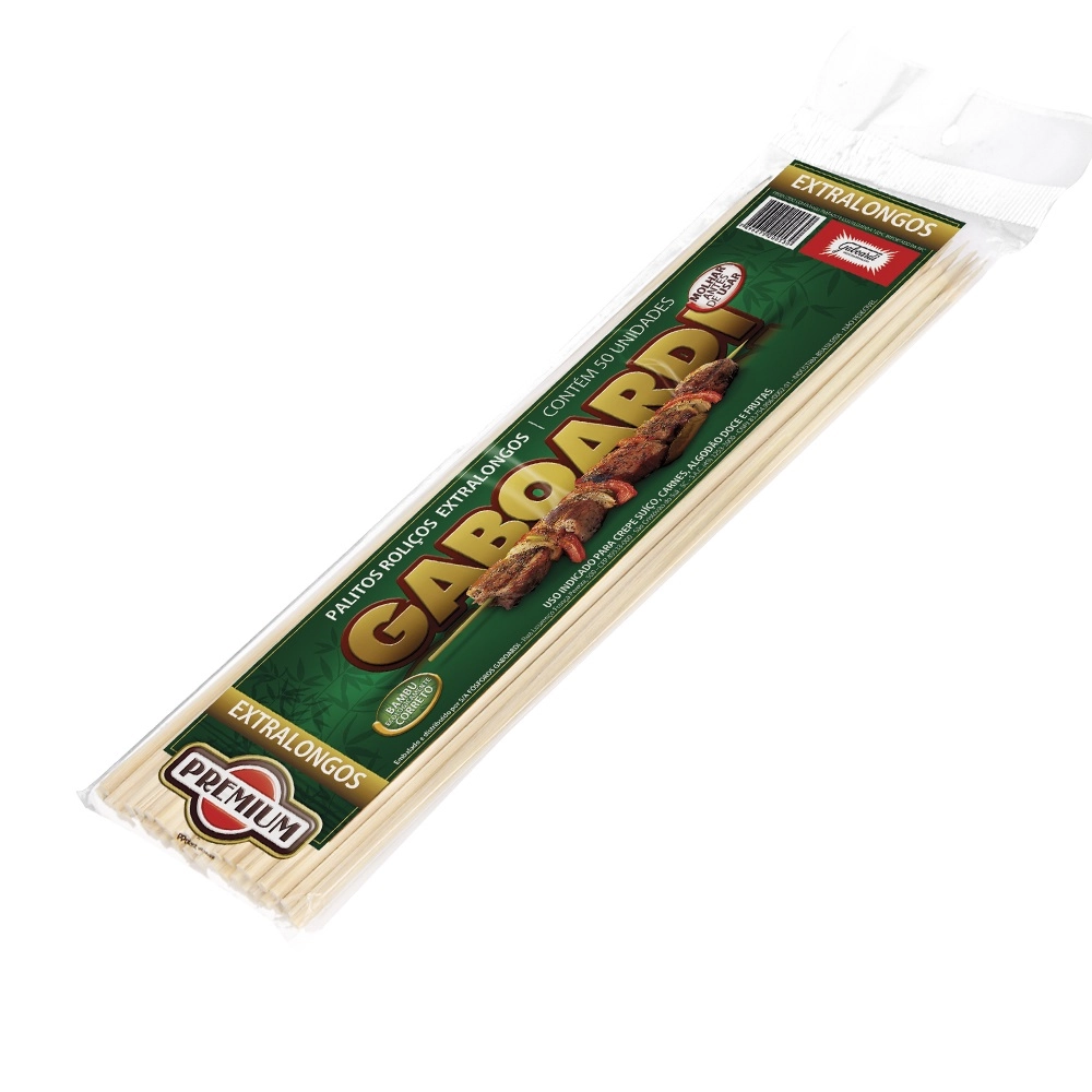 Espeto Para Churrasco Bambu Gaboardi 25cm C/50