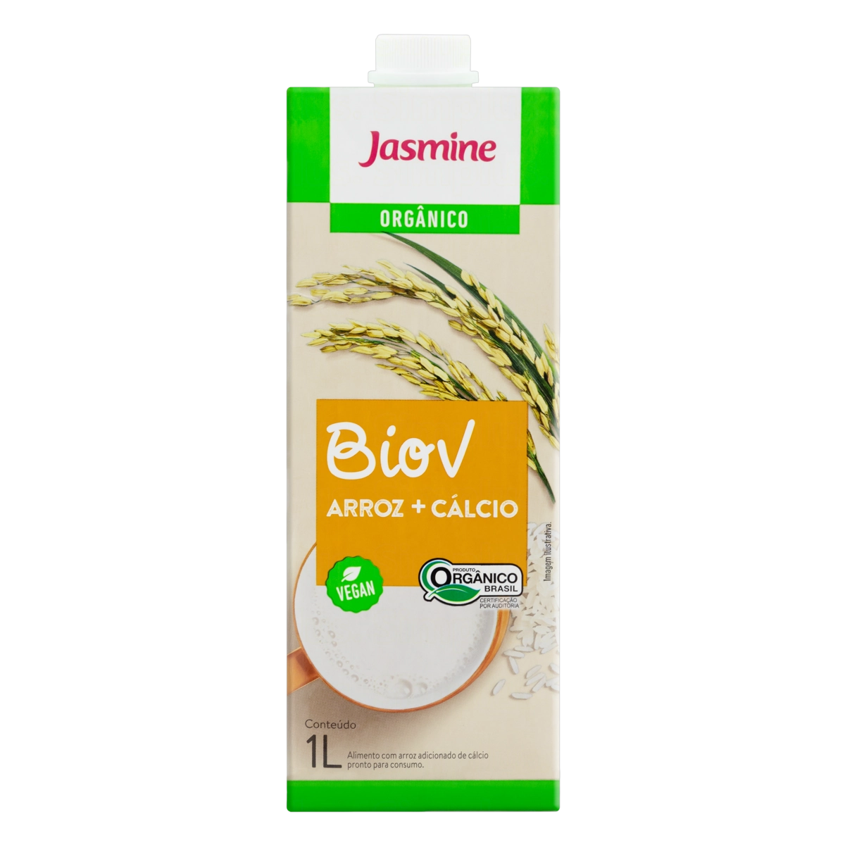 Bebida à Base De Arroz Com Cálcio Orgânica Jasmine Biov Caixa 1l